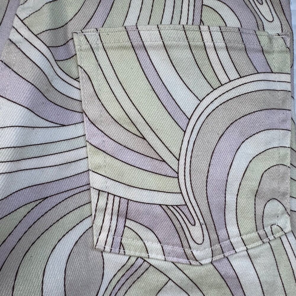 Wilfred Free Vera Pants Size 0 Green Gray Swirl Printed Cotton Stretch Twill - Picture 9 of 14